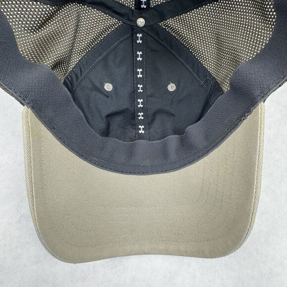 Under Armour Adjustable Tan Mesh Trucker Hat Embroidered Free Fit Snapback Cap - Picture 8 of 9